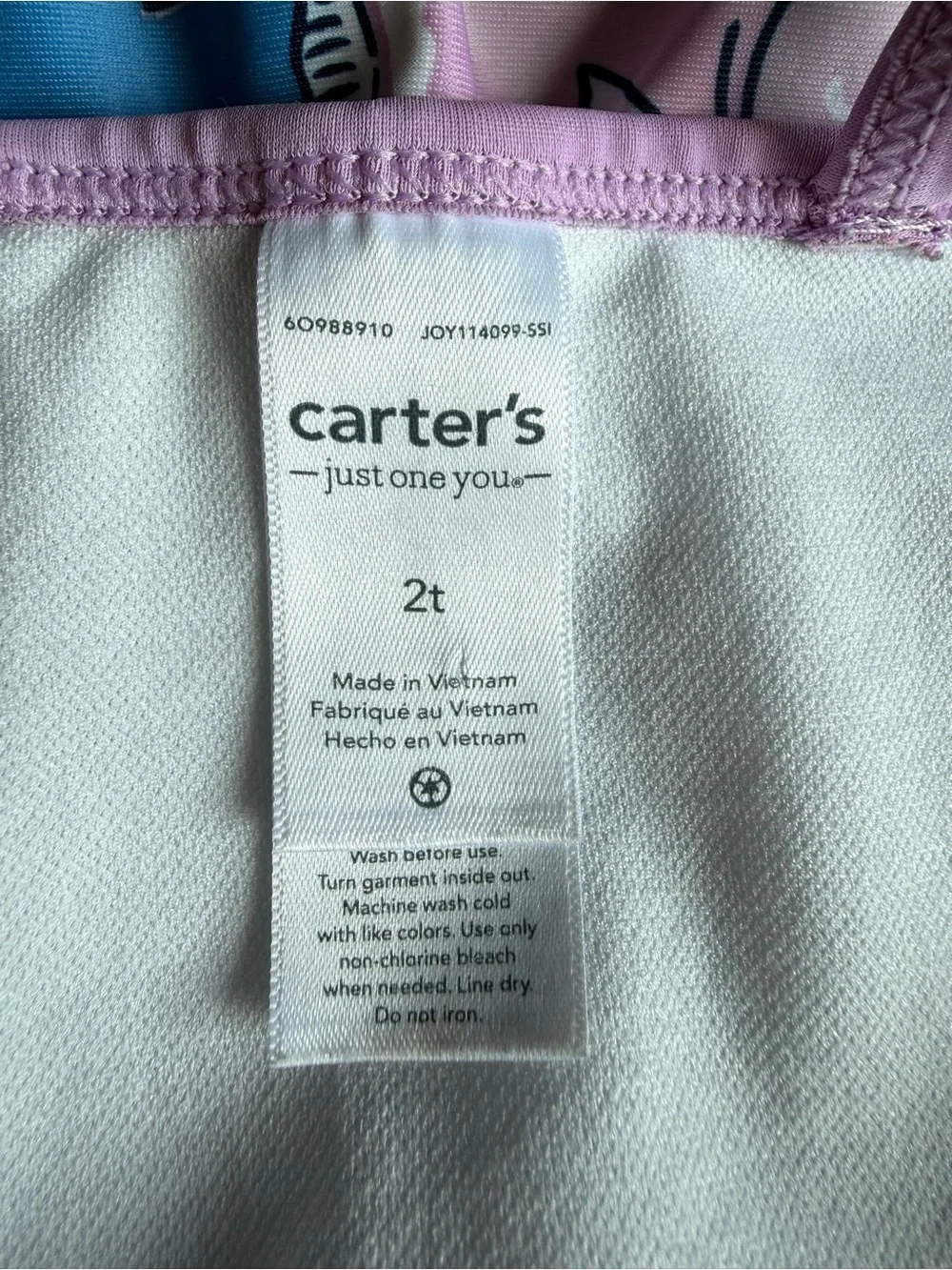 Carter's Blue One-Piece Swimsuit with Pink Fish Print